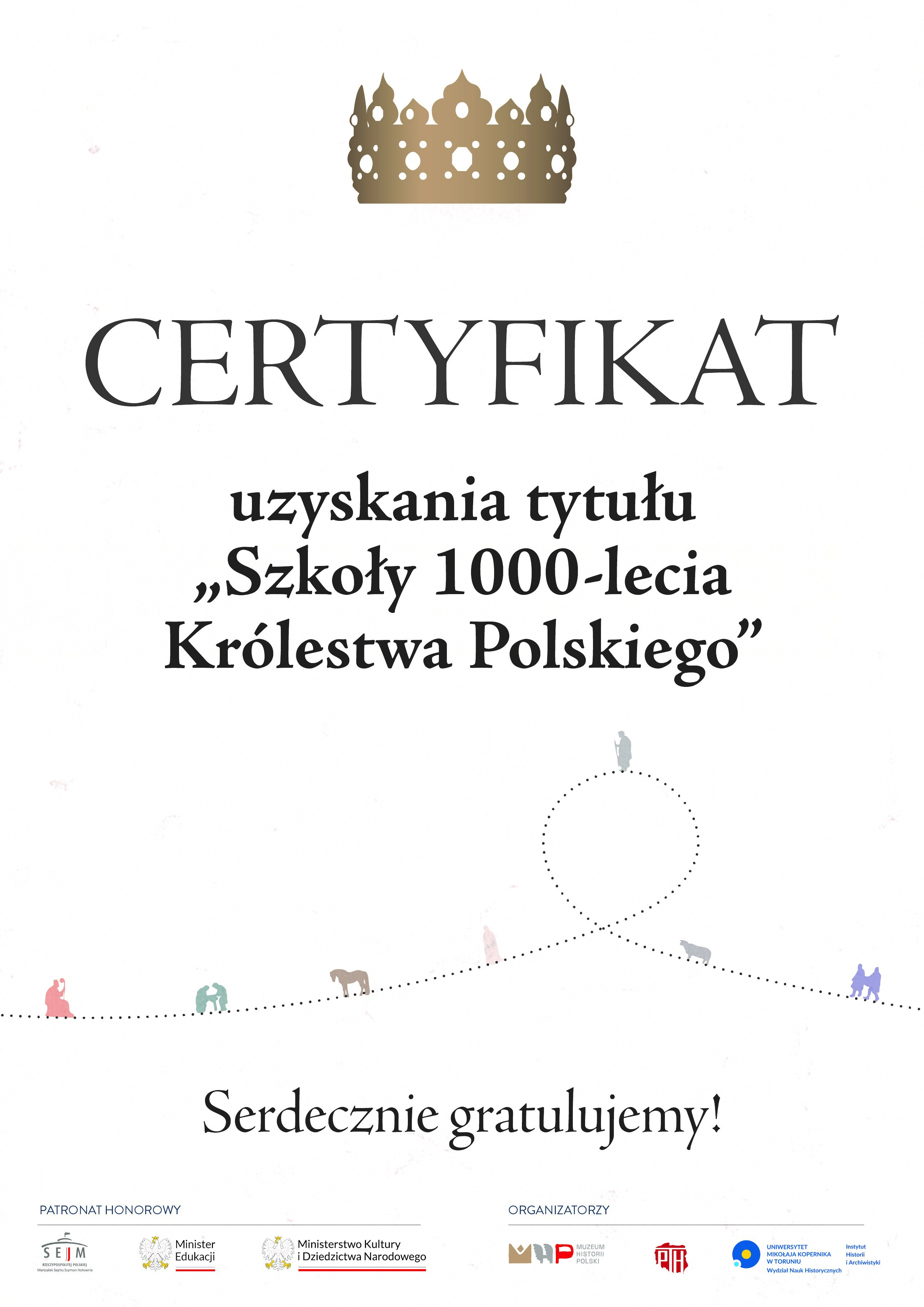Certyfikat Szkoły 1000-lecie Królestwa Polskiego